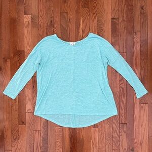 Cute Mint Green Long Sleeve Top Umgee Women Size M